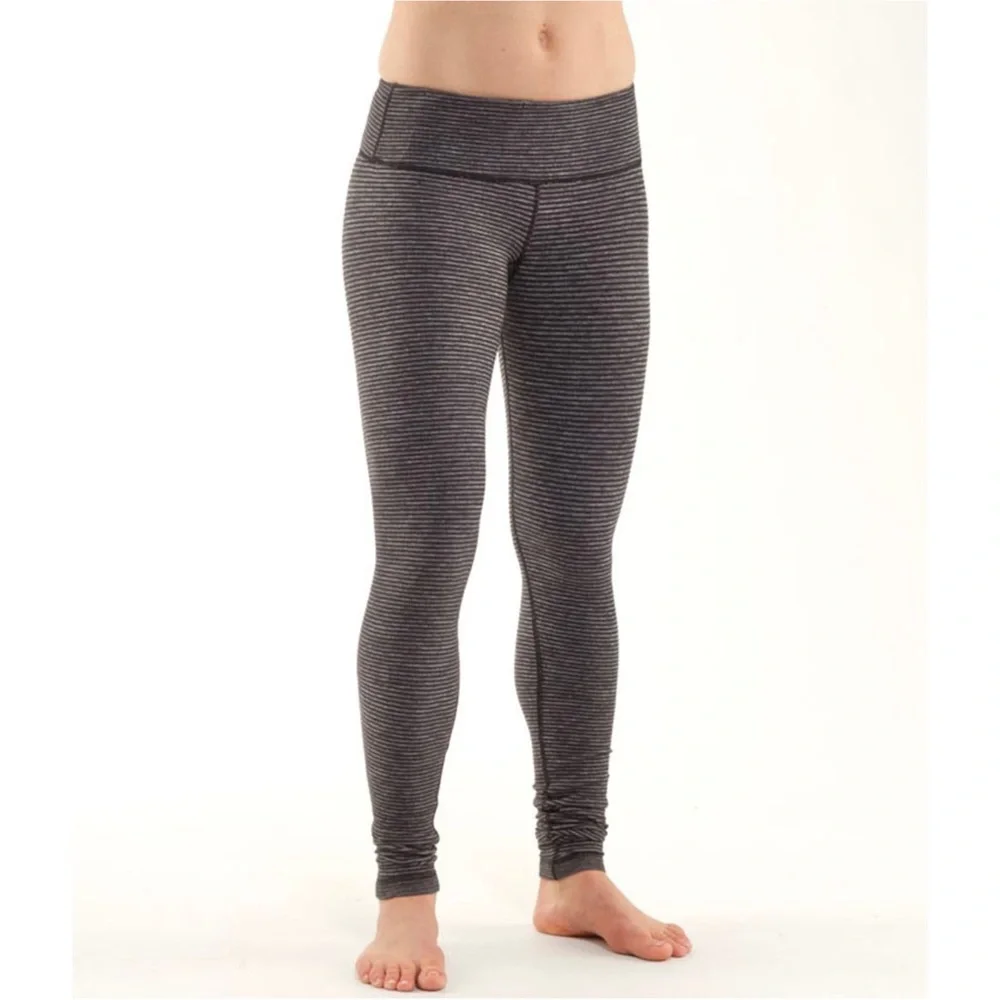 Lululemon Wunder Under Legging Reversible 6 Black Heathered Coal Mini Check Gray